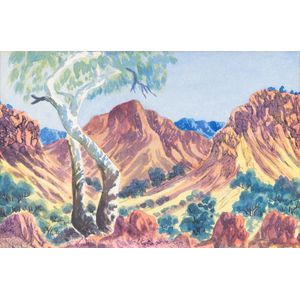 Otto Pareroultja: Hermannsberg School, watercolour, in original…