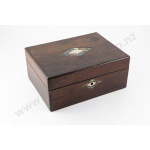 Late Victorian walnut work box fitted with original top…