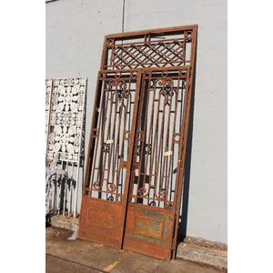 Most impressive antique French wrought iron door & frame,…