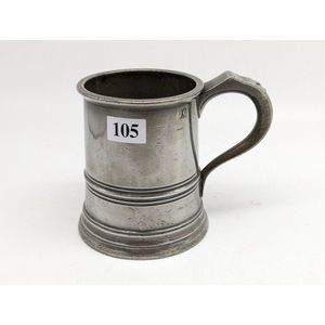 Vintage 1 Deciliter Pewter Tankard Mug Measuring Cup Pub Standard