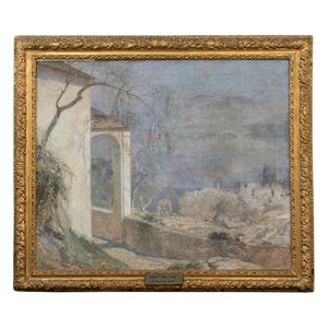 Joseph Walter West R.A. (1860-1933) lake Como, Italy. Oil on…