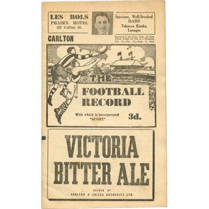 1943-44 'Football Record' comprising 1943 No.2 Carlton v…