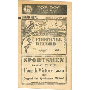 1945 'Football Record' comprising No.1 Carlton v Melbourne; No.…