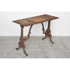 Victorian cast iron garden table, late 19th century, in the…