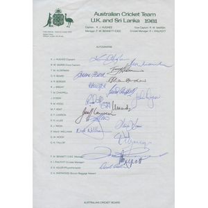 1980 Australian Team on Centenary Test Tour of England,…