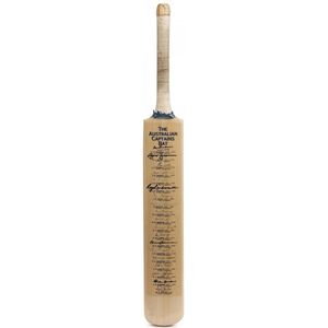 Autographs 'The Australian Captains Bat' full-size cricket bat…