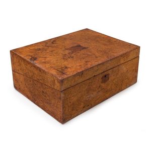An antique Australian writing box, burl musk and cedar,…