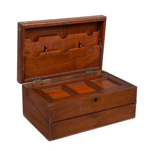 An antique Australian cedar writing box compendium, Melbourne…