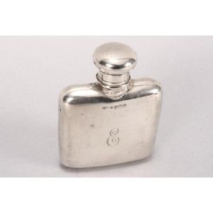 George V sterling silver whiskey flask, hallmarked Birmingham ...