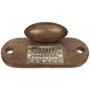 Carlton: 1947 Premiership trophy, wooden football attached to a…