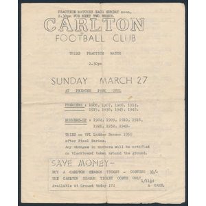 Carlton: c.1960-83 practice match programmes in folder,…