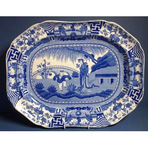 Spode transfer printed meat platter, Lange Lijsen' pattern.&hellip;