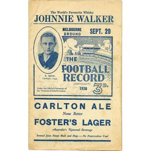 1930 'Football Record' comprising No.1 Essendon v Carlton; 1st…