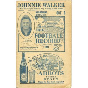 1931 'Football Record' comprising May 2 Carlton v Richmond; Aug…