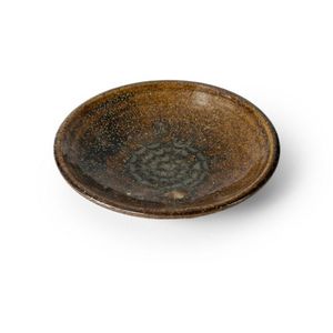 Les Blakebrough, (1930-2022), stoneware dish with brown glaze.&hellip;