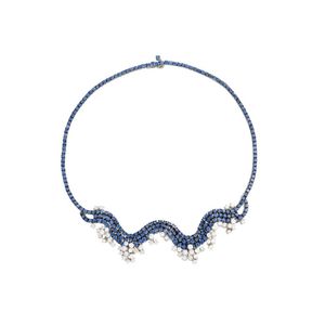 Damiani, 18ct white gold, sapphire and diamond necklace.&hellip;