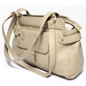 Taupe Leather Sequel Shoulder Bag for Women - Handbags & Purses ...