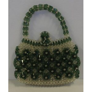 Green and Clear Floral Beaded Vintage Bag - Handbags & Purses - Costume ...