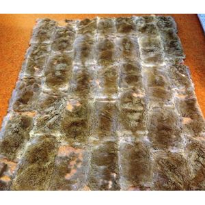 Tasmanian possum skin rug C1910, with later fabric backing, 160…