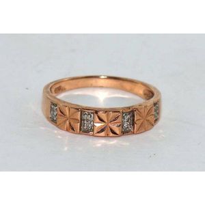 Rose Gold Diamond Cross Pattern Ring - Rings - Jewellery