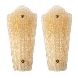 A pair of Venetian glass wall sconces, circa 1950's, the&hellip;
