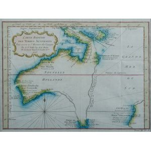 Map, Nouvelle Hollande, 1753. Cartographer Bellin, as published&hellip;