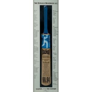 Framed signed Sir Donald Bradman bat. Bradman Museum issue, Ltd…