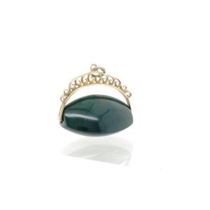 Large bloodstone and 9ct yellow gold fob spinner with 9 375&hellip;