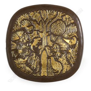 A Crown Lynn Potteries 'Legend' plate rounded square form with&hellip;