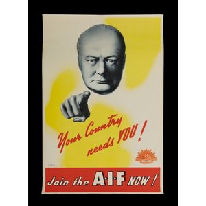 World War II Poster, 'Your Country needs YOU! Join the A.I.F…