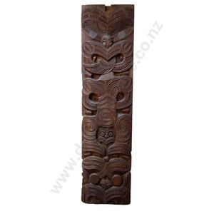 Ngati Tarawahi Poupou: Ancestral Figure with Wheku Head Carving - New ...