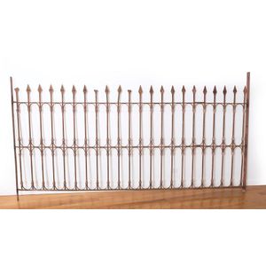 A 19th century French cast iron gate in seven pieces, including…