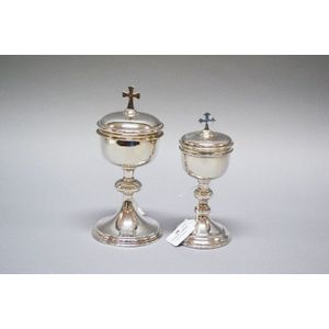 Two ecclesiastical ciborium. (Christian Eucharist container)…