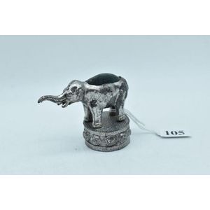 German metal elephant shape pin cushion with tape measure…
