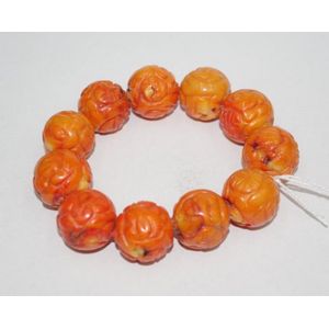 Chinese carved coral beaded bracelet comprising a total of 11&hellip;