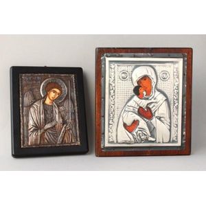 Two Continental religious Icons, of rectangular form, one…