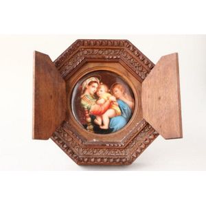 Late 19th century painted German porcelain plaque, depicting…