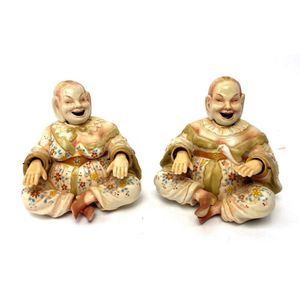 A pair of Ernst Bohne Sohne, Germany Nodding pagoda figures, c ...