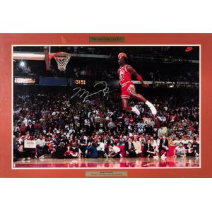 Michael Jordan Signed Slam Dunk Championship Photo - Sporting ...