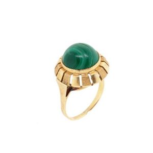 Malachite and rose gold cocktail modernist ring unmarked, ring&hellip;
