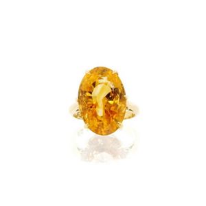 Citrine set yellow gold cocktail ring with Singapore gold marks ...