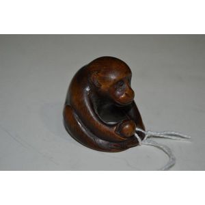 Monkey Netsuke: Boxwood Carving from Japan - Netsuke - Oriental