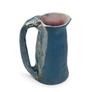 Philippa James pottery jug with applied gumnuts and leaf,&hellip;