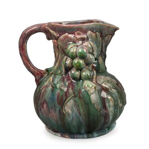Alison Davidson hand-built pottery jug with applied grapes and&hellip;
