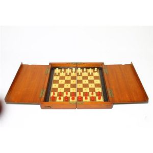 Vintage Small Wooden Travel Chess Set With Drawer 15.5cm X -  UK