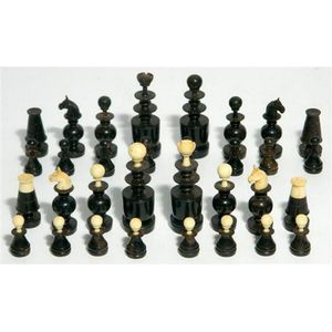 Bone Finial Black Chess Set from Dr. Valentine's Collection - Games ...