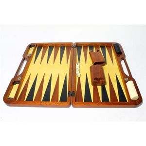 A timber backgammon set, board Closed: 5 x 49 x 30 cm.…