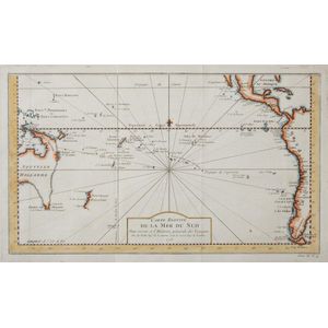 Jacques-Nicolas Bellin - map of South Pacific Ocean, C.1753,…