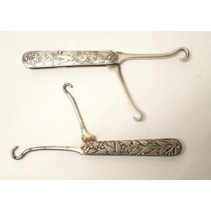 Antique Sterling Silver Button Hook // Sterling Accesories // Folding Button  Hook // Antique Crochet Hook 