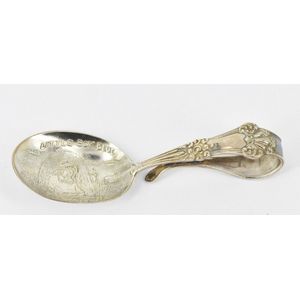 An American sterling silver baby spoon, 'Little boy Blue'.…